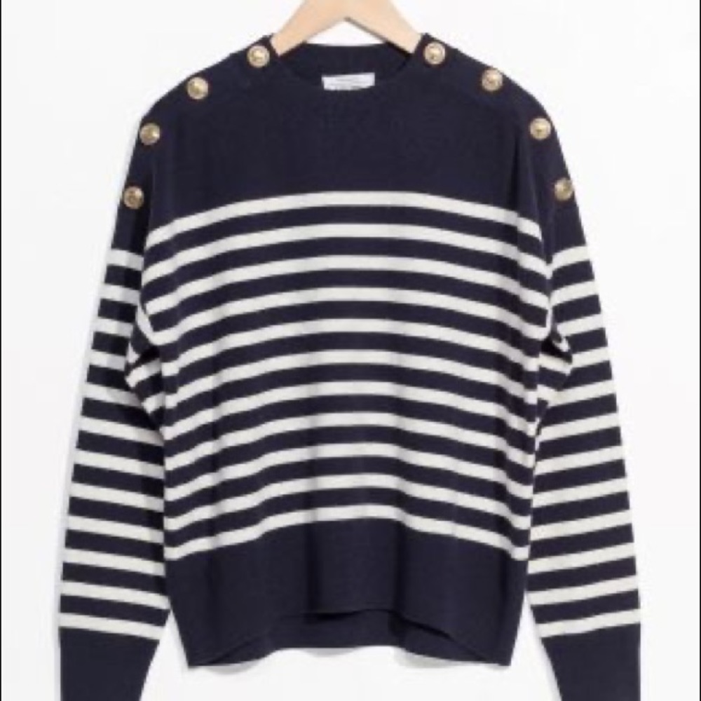 &zither Stories navy stripe sweater